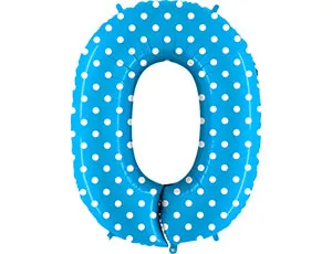 Цифра "0" -  Горошек на голубом /Grabo                     