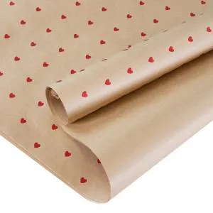 Крафт-бумага "Сердечки" красный 0.7*1м. (10 шт.) / 2050928