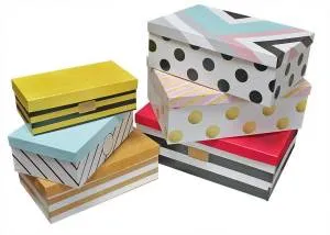 Коробка 30*20*10.5 см "Точки и полосы ассорти"