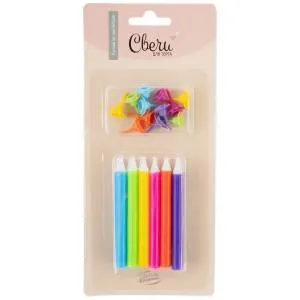 Свечи "Яркая радуга" ассорти 8 см., 12 шт. / 620097