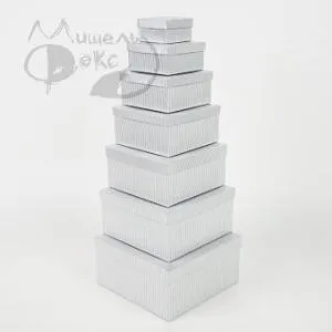 Коробка 7*7*4 см. "Серебряные линии" / 01049
