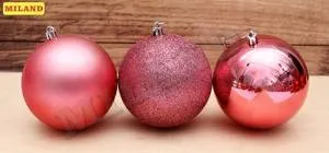 Набор шаров "Зимняя сказка" 10 см, 8 шт. КОРАЛЛОВЫЙ