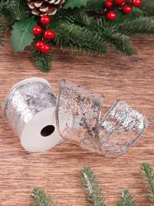 Лента Серебро "Яркий праздник" 6см*3м/НУ-5229