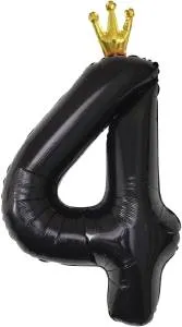 40" Цифра "4" Черный, Золотая корона / Китай 131174