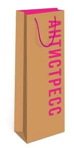 Пакет подарочный 12*36*8,5 см. под бутылку / 0194.378