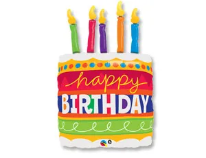 Торт со свечками НВ (Qualatex)