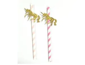 Трубочка д/ кокт  "Единорог блеск" 8 шт.