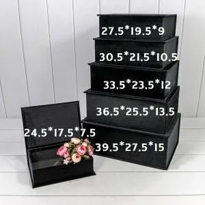 Коробка 30,5*21,5*10,5 см "Бархат" книжка черный