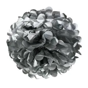 Помпон из фольги 30 см (серебро)