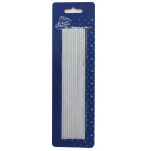 Свечи коктейльные, Белые с блестками 16,5 см, 12 шт / 802715