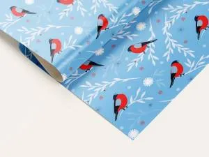 Бумага упак. "Снегири" 70*100 см (10 листов) /УБ-6497