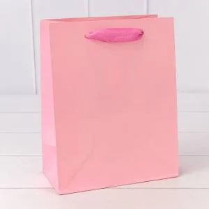 Пакет подарочный 18*23*10 см. Крафт розовый / 000222Е/182