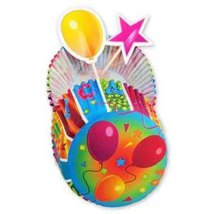 Тарталетка бум.+украшение "С ДР Мозайка" 48шт.