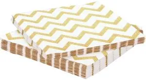Салфетка "Белые Зигзаг" золото 33 см 20 шт./6224014