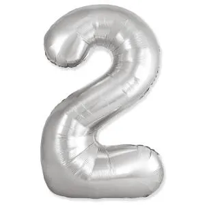 Цифра "2" - SLIM серебро / Flexmetal