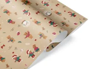 Уп. бумага "Новогодние мишки" 0,7*1 м.(10 шт.) / 2050726