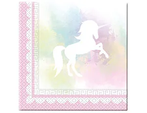 Салфетка "Единорог Акварель" 33 см 20 шт./1502-3214