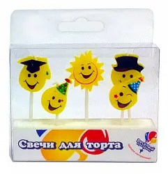 Свеча Смайлики (5шт)/700216