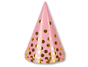 Колпак Горошек золотой 6шт/ 1501-3728