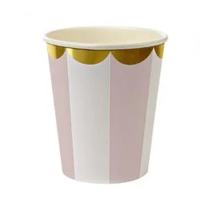 Стаканы Полоски нежно-розовые 260 мл / 6 шт.