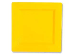 Тарелки пласт.квадрат. Желтые 18 см., 10 шт.