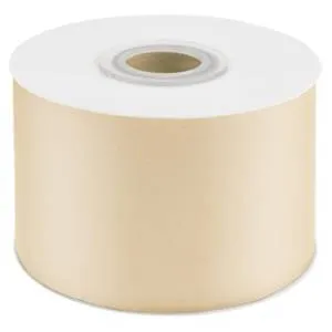 Лента атлас белое золото 50 мм*22,85 м