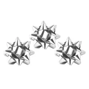 Бант Звезда металл серебро D5 см., 12 шт. / 1509-1295