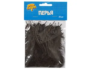 Набор перьев (черные) 10 см 30 шт. /1501-4202