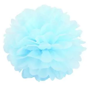 Помпон из бумаги 30 см (небесно-голубой)
