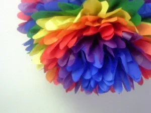 Помпон из бумаги 30 см (цветной)