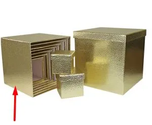 Коробка Текстура кожи золото 24,5*24,5*24,5