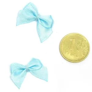 Бантик атласный 1 см. св.голубой / 1509-2766