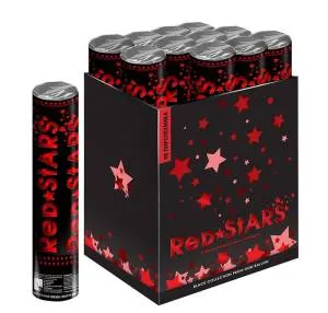 Пневмохлопушка 30 см. "Металлизированные звезды" Красный / 823128