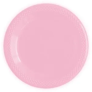 Тарелки пластиковые 15 см "Делюкс" Розовые/10 шт (Колумбия)