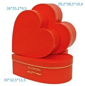 Коробка 33*32,5*11,5 см Сердце, красный / W9647