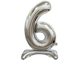 30" Цифра на подставке "6" серебро/ Китай 1207-3652