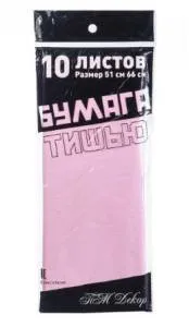 Бумага тишью бледно-розовый 51*66 см.(10 листов)/103951
