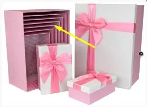 Коробка 22.5*15.8*9,5 Атласный бант, Рогожка /SY604-6710