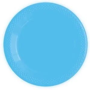 Тарелки пластиковые 15 см "Делюкс" Голубые/10 шт (Колумбия)
