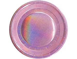 Тарелка гологр розовая 23см 6шт 1502-4078