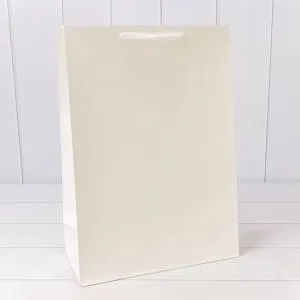 Пакет подарочный 32*45*15 см. Крафт белый / 000222А/9