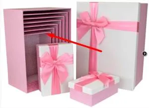 Коробка 18,8*12,7*7,5 Атласный бант, Рогожка /SY604-6710