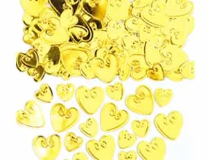 Конфетти "Сердца с вензелем золотые" 14 гр.