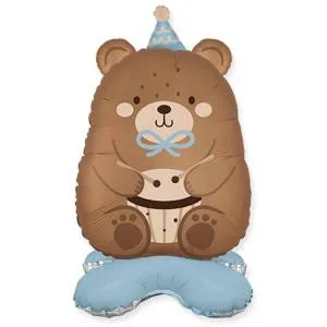 AIR 3D Мишка голубой колпачок (ходячий шар)/ 1208-0952