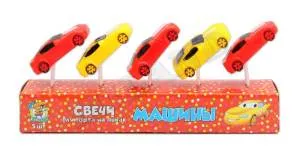 Свечи д/торта на пиках "Машины" 5 шт.