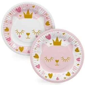 Тарелка "Котенок Принцесса" 18 см, 6 шт./77434