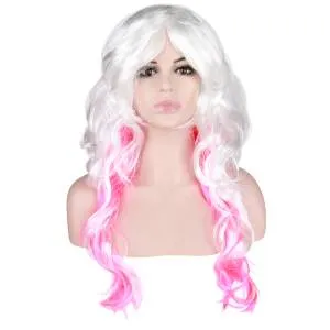 Парик 2-цветный белый/розовый /6231705