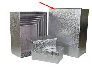 Коробка Текстура кожи серебро 37.5*29*16