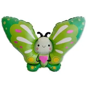 Бабочка зеленая с сердцем /Flexmetal 1207-6191