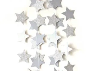 Гирлянда простая "Звезды серебряные" 4м.